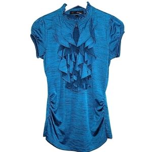 𝅺heart Soul Cap Sleeve Ruffle Collar Blouse